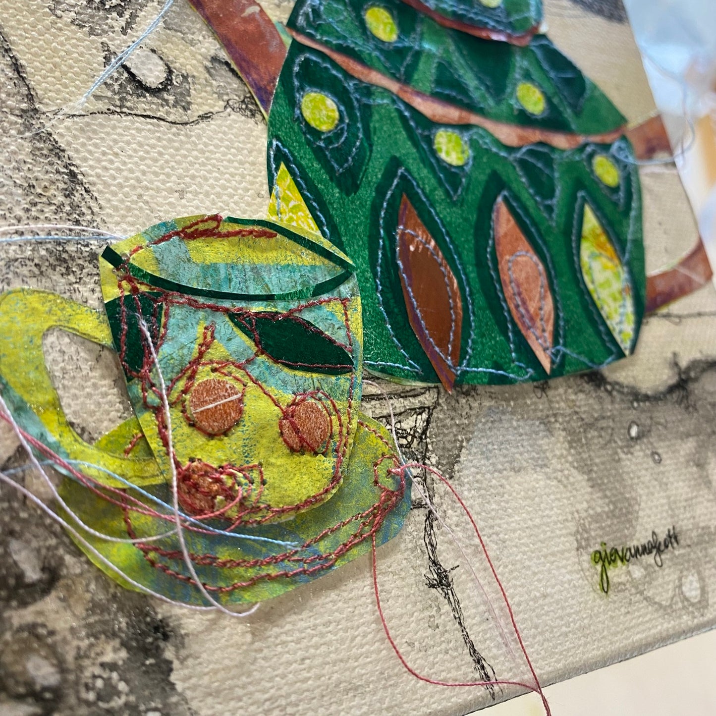 Tea Temptress - framed - 15x15cm