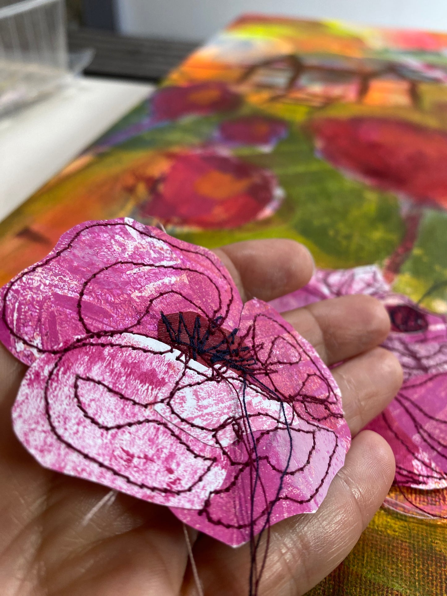 Roses and Rotunda - framed - 51 x 60cm