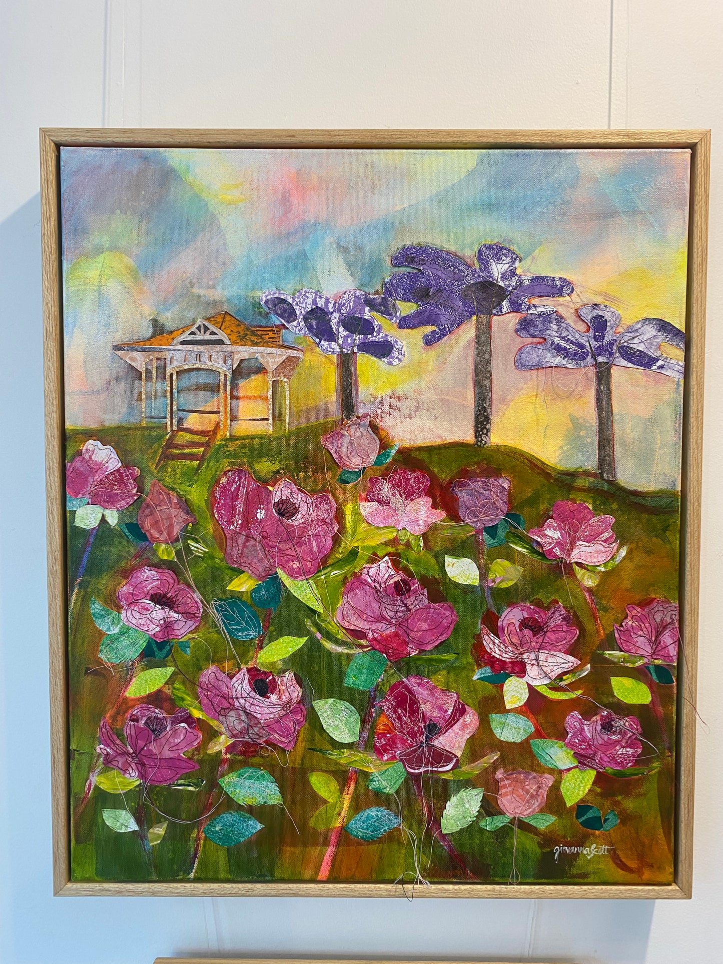 Roses and Rotunda - framed - 51 x 60cm