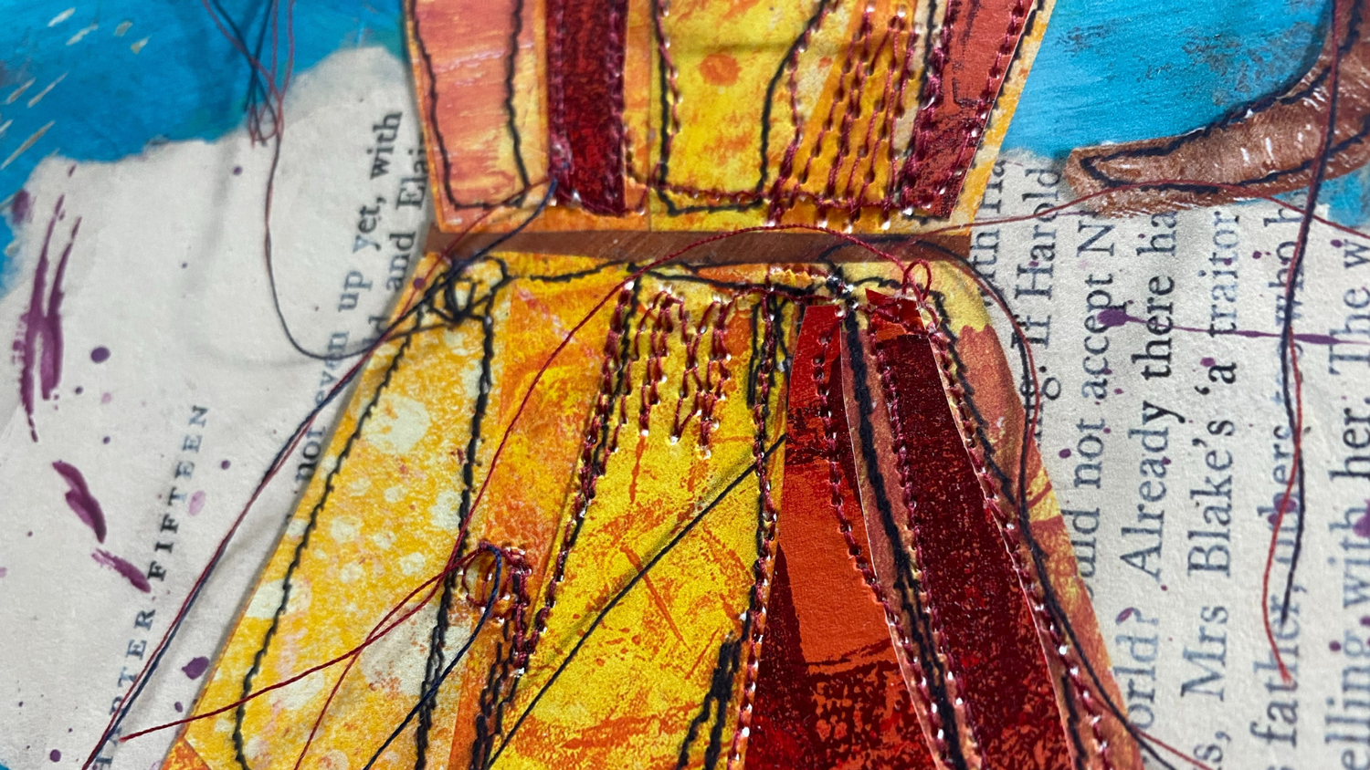 “StitchPrint by Giovanna Scott – hand-finished art print with collage and stitching”