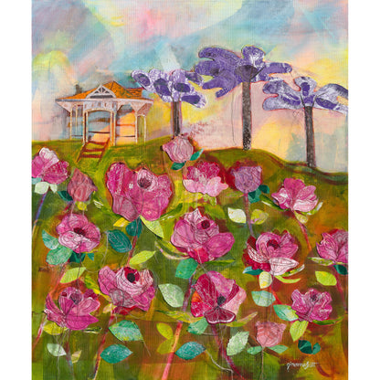Roses and Rotunda - framed - 51 x 60cm