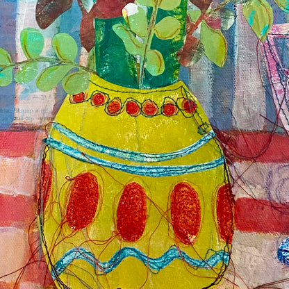 At My Table (L) - framed - 25x 30cm