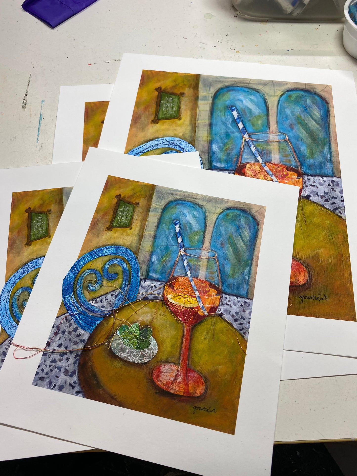 StitchPrint – “Summer Spritz” (Hand-Finished Print)