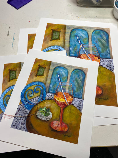 StitchPrint – “Summer Spritz” (Hand-Finished Print)