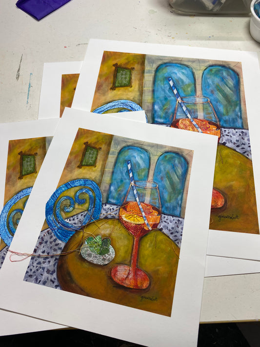 StitchPrint – “Summer Spritz” (Hand-Finished Print)