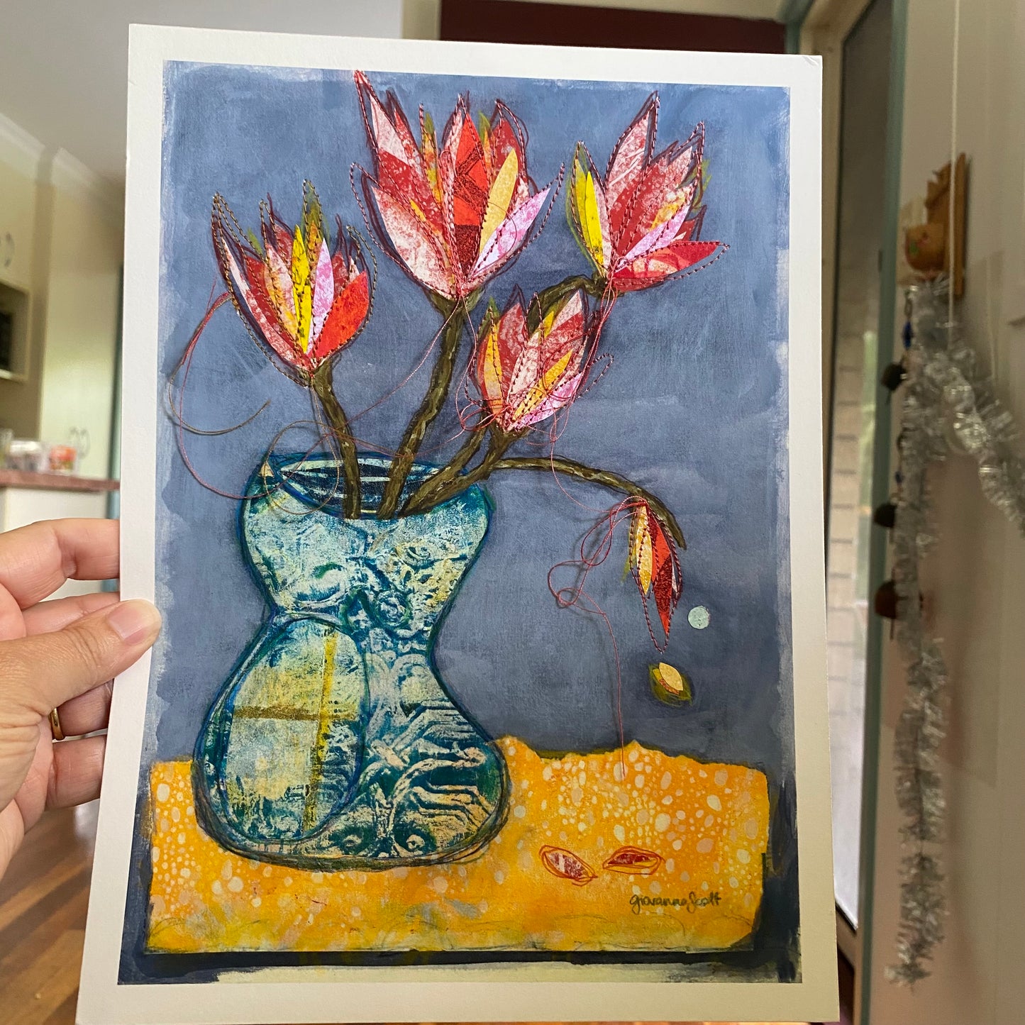 StitchPrint – “Magnolias” (Hand-Finished Print)