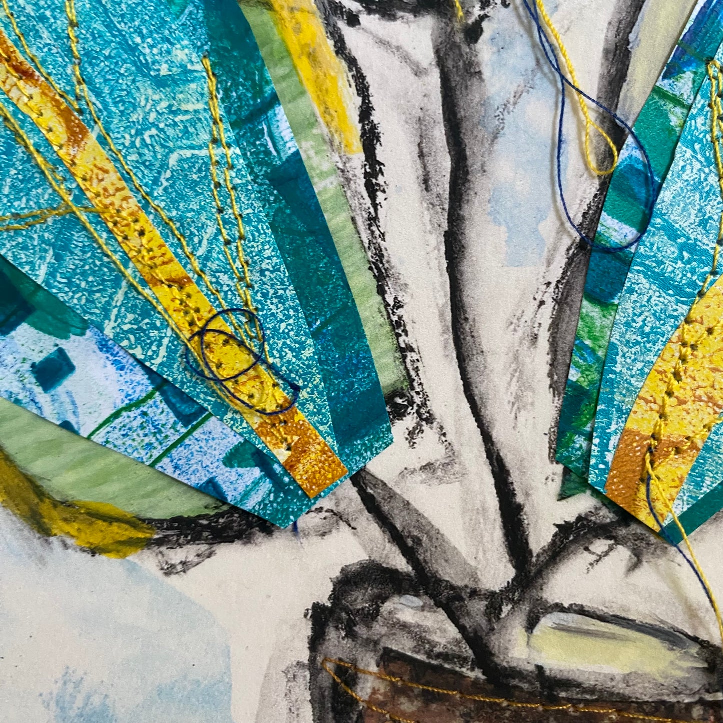 StitchPrint – “Retro Vase” (Hand-Finished Print)