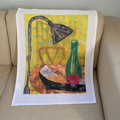 Art Tea Towel - One Green Bottle